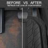 imageCAR PASS Tire Tread DeepDish Rubber Floor Mats for car Heavy Duty car mats All Weather Universal XLM Trim to Fit for Truck SUV Vehicle Automotive Waterproof car mats 3 Piece red BlackAll Black Cargo Liner