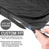 imageCAR PASS Tire Tread DeepDish Rubber Floor Mats for car Heavy Duty car mats All Weather Universal XLM Trim to Fit for Truck SUV Vehicle Automotive Waterproof car mats 3 Piece red BlackAll Black Cargo Liner
