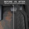 imageCAR PASS Tire Tread DeepDish Rubber Floor Mats for car Heavy Duty car mats All Weather Universal XLM Trim to Fit for Truck SUV Vehicle Automotive Waterproof car mats 3 Piece red BlackBlack 2pcs
