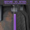 imageCAR PASS Tire Tread DeepDish Rubber Floor Mats for car Heavy Duty car mats All Weather Universal XLM Trim to Fit for Truck SUV Vehicle Automotive Waterproof car mats 3 Piece red BlackPurple Black