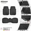 imageCAR PASS Tire Tread DeepDish Rubber Floor Mats for car Heavy Duty car mats All Weather Universal XLM Trim to Fit for Truck SUV Vehicle Automotive Waterproof car mats 3 Piece red BlackAll Black