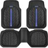 imageCAR PASS Tire Tread DeepDish Rubber Floor Mats for car Heavy Duty car mats All Weather Universal XLM Trim to Fit for Truck SUV Vehicle Automotive Waterproof car mats 3 Piece red BlackBlue Black