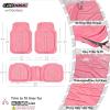 imageCAR PASS Tire Tread DeepDish Rubber Floor Mats for car Heavy Duty car mats All Weather Universal XLM Trim to Fit for Truck SUV Vehicle Automotive Waterproof car mats 3 Piece red BlackAll Pink