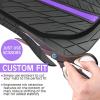 imageCAR PASS Tire Tread DeepDish Rubber Floor Mats for car Heavy Duty car mats All Weather Universal XLM Trim to Fit for Truck SUV Vehicle Automotive Waterproof car mats 3 Piece red BlackPurple Black