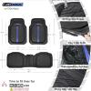 imageCAR PASS Tire Tread DeepDish Rubber Floor Mats for car Heavy Duty car mats All Weather Universal XLM Trim to Fit for Truck SUV Vehicle Automotive Waterproof car mats 3 Piece red BlackBlue Black