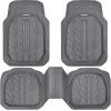 imageCAR PASS Tire Tread DeepDish Rubber Floor Mats for car Heavy Duty car mats All Weather Universal XLM Trim to Fit for Truck SUV Vehicle Automotive Waterproof car mats 3 Piece red BlackAll Gray