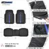 imageCAR PASS Tire Tread DeepDish Rubber Floor Mats for car Heavy Duty car mats All Weather Universal XLM Trim to Fit for Truck SUV Vehicle Automotive Waterproof car mats 3 Piece red BlackBlue Black