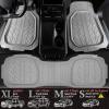 imageCAR PASS Tire Tread DeepDish Rubber Floor Mats for car Heavy Duty car mats All Weather Universal XLM Trim to Fit for Truck SUV Vehicle Automotive Waterproof car mats 3 Piece red BlackLight Gray