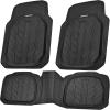 imageCAR PASS Tire Tread DeepDish Rubber Floor Mats for car Heavy Duty car mats All Weather Universal XLM Trim to Fit for Truck SUV Vehicle Automotive Waterproof car mats 3 Piece red BlackAll Black