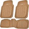 imageCAR PASS Tire Tread DeepDish Rubber Floor Mats for car Heavy Duty car mats All Weather Universal XLM Trim to Fit for Truck SUV Vehicle Automotive Waterproof car mats 3 Piece red BlackAll Beige
