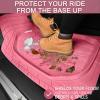 imageCAR PASS Tire Tread DeepDish Rubber Floor Mats for car Heavy Duty car mats All Weather Universal XLM Trim to Fit for Truck SUV Vehicle Automotive Waterproof car mats 3 Piece red BlackAll Pink