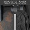 imageCAR PASS Tire Tread DeepDish Rubber Floor Mats for car Heavy Duty car mats All Weather Universal XLM Trim to Fit for Truck SUV Vehicle Automotive Waterproof car mats 3 Piece red BlackGray Black