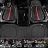 imageCAR PASS Tire Tread DeepDish Rubber Floor Mats for car Heavy Duty car mats All Weather Universal XLM Trim to Fit for Truck SUV Vehicle Automotive Waterproof car mats 3 Piece red BlackRed Black