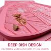 imageCAR PASS Tire Tread DeepDish Rubber Floor Mats for car Heavy Duty car mats All Weather Universal XLM Trim to Fit for Truck SUV Vehicle Automotive Waterproof car mats 3 Piece red BlackAll Pink