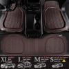 imageCAR PASS Tire Tread DeepDish Rubber Floor Mats for car Heavy Duty car mats All Weather Universal XLM Trim to Fit for Truck SUV Vehicle Automotive Waterproof car mats 3 Piece red BlackAll Brown