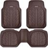 imageCAR PASS Tire Tread DeepDish Rubber Floor Mats for car Heavy Duty car mats All Weather Universal XLM Trim to Fit for Truck SUV Vehicle Automotive Waterproof car mats 3 Piece red BlackAll Brown