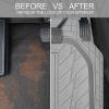 imageCAR PASS Tire Tread DeepDish Rubber Floor Mats for car Heavy Duty car mats All Weather Universal XLM Trim to Fit for Truck SUV Vehicle Automotive Waterproof car mats 3 Piece red BlackLight Gray