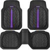 imageCAR PASS Tire Tread DeepDish Rubber Floor Mats for car Heavy Duty car mats All Weather Universal XLM Trim to Fit for Truck SUV Vehicle Automotive Waterproof car mats 3 Piece red BlackPurple Black