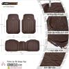 imageCAR PASS Tire Tread DeepDish Rubber Floor Mats for car Heavy Duty car mats All Weather Universal XLM Trim to Fit for Truck SUV Vehicle Automotive Waterproof car mats 3 Piece red BlackAll Brown