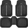 imageCAR PASS Tire Tread DeepDish Rubber Floor Mats for car Heavy Duty car mats All Weather Universal XLM Trim to Fit for Truck SUV Vehicle Automotive Waterproof car mats 3 Piece red BlackGray Black
