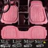 imageCAR PASS Tire Tread DeepDish Rubber Floor Mats for car Heavy Duty car mats All Weather Universal XLM Trim to Fit for Truck SUV Vehicle Automotive Waterproof car mats 3 Piece red BlackAll Pink
