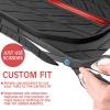 imageCAR PASS Tire Tread DeepDish Rubber Floor Mats for car Heavy Duty car mats All Weather Universal XLM Trim to Fit for Truck SUV Vehicle Automotive Waterproof car mats 3 Piece red BlackMetal Red