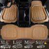 imageCAR PASS Tire Tread DeepDish Rubber Floor Mats for car Heavy Duty car mats All Weather Universal XLM Trim to Fit for Truck SUV Vehicle Automotive Waterproof car mats 3 Piece red BlackAll Beige