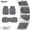 imageCAR PASS Tire Tread DeepDish Rubber Floor Mats for car Heavy Duty car mats All Weather Universal XLM Trim to Fit for Truck SUV Vehicle Automotive Waterproof car mats 3 Piece red BlackAll Gray