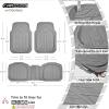 imageCAR PASS Tire Tread DeepDish Rubber Floor Mats for car Heavy Duty car mats All Weather Universal XLM Trim to Fit for Truck SUV Vehicle Automotive Waterproof car mats 3 Piece red BlackLight Gray