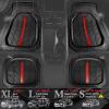 imageCAR PASS Tire Tread DeepDish Rubber Floor Mats for car Heavy Duty car mats All Weather Universal XLM Trim to Fit for Truck SUV Vehicle Automotive Waterproof car mats 3 Piece red BlackMetal Red