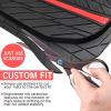 imageCAR PASS Tire Tread DeepDish Rubber Floor Mats for car Heavy Duty car mats All Weather Universal XLM Trim to Fit for Truck SUV Vehicle Automotive Waterproof car mats 3 Piece red BlackRed Black