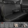 imageCAR PASS Universal FIT Piping Leather Two Front Seat Covers Waterproof Faux Leather for SUV Sedan Van Truck Airbag CompatibleReserved Opening Holes for Headrest Covers Black redBeige Black