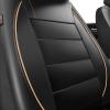 imageCAR PASS Universal FIT Piping Leather Two Front Seat Covers Waterproof Faux Leather for SUV Sedan Van Truck Airbag CompatibleReserved Opening Holes for Headrest Covers Black redBlack Beige