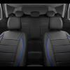 imageCAR PASS Universal FIT Piping Leather Two Front Seat Covers Waterproof Faux Leather for SUV Sedan Van Truck Airbag CompatibleReserved Opening Holes for Headrest Covers Black redBlack Blue