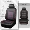 imageCAR PASS Universal FIT Piping Leather Two Front Seat Covers Waterproof Faux Leather for SUV Sedan Van Truck Airbag CompatibleReserved Opening Holes for Headrest Covers Black redBlack and Pink