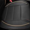 imageCAR PASS Universal FIT Piping Leather Two Front Seat Covers Waterproof Faux Leather for SUV Sedan Van Truck Airbag CompatibleReserved Opening Holes for Headrest Covers Black redBlack Beige