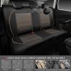 imageCAR PASS Universal FIT Piping Leather Two Front Seat Covers Waterproof Faux Leather for SUV Sedan Van Truck Airbag CompatibleReserved Opening Holes for Headrest Covers Black redBlack and Gold