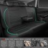 imageCAR PASS Universal FIT Piping Leather Two Front Seat Covers Waterproof Faux Leather for SUV Sedan Van Truck Airbag CompatibleReserved Opening Holes for Headrest Covers Black redFull Set Mint