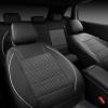 imageCAR PASS Universal FIT Piping Leather Two Front Seat Covers Waterproof Faux Leather for SUV Sedan Van Truck Airbag CompatibleReserved Opening Holes for Headrest Covers Black redBlack and Sliver