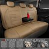 imageCAR PASS Universal FIT Piping Leather Two Front Seat Covers Waterproof Faux Leather for SUV Sedan Van Truck Airbag CompatibleReserved Opening Holes for Headrest Covers Black redBeige with Tan PipingStripe