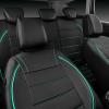 imageCAR PASS Universal FIT Piping Leather Two Front Seat Covers Waterproof Faux Leather for SUV Sedan Van Truck Airbag CompatibleReserved Opening Holes for Headrest Covers Black redFull Set Mint