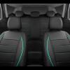 imageCAR PASS Universal FIT Piping Leather Two Front Seat Covers Waterproof Faux Leather for SUV Sedan Van Truck Airbag CompatibleReserved Opening Holes for Headrest Covers Black redFull Set Mint
