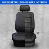 imageCAR PASS Universal FIT Piping Leather Two Front Seat Covers Waterproof Faux Leather for SUV Sedan Van Truck Airbag CompatibleReserved Opening Holes for Headrest Covers Black redBlack Blue