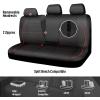 imageCAR PASS Universal FIT Piping Leather Two Front Seat Covers Waterproof Faux Leather for SUV Sedan Van Truck Airbag CompatibleReserved Opening Holes for Headrest Covers Black redBlack Red Rear