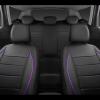 imageCAR PASS Universal FIT Piping Leather Two Front Seat Covers Waterproof Faux Leather for SUV Sedan Van Truck Airbag CompatibleReserved Opening Holes for Headrest Covers Black redBlack and Purple