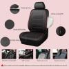imageCAR PASS Universal FIT Piping Leather Two Front Seat Covers Waterproof Faux Leather for SUV Sedan Van Truck Airbag CompatibleReserved Opening Holes for Headrest Covers Black redRed Black