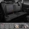 imageCAR PASS Universal FIT Piping Leather Two Front Seat Covers Waterproof Faux Leather for SUV Sedan Van Truck Airbag CompatibleReserved Opening Holes for Headrest Covers Black redBlack and Sliver