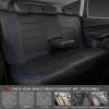 imageCAR PASS Universal FIT Piping Leather Two Front Seat Covers Waterproof Faux Leather for SUV Sedan Van Truck Airbag CompatibleReserved Opening Holes for Headrest Covers Black redBlue Black