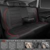 imageCAR PASS Universal FIT Piping Leather Two Front Seat Covers Waterproof Faux Leather for SUV Sedan Van Truck Airbag CompatibleReserved Opening Holes for Headrest Covers Black redRed Black