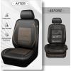 imageCAR PASS Universal FIT Piping Leather Two Front Seat Covers Waterproof Faux Leather for SUV Sedan Van Truck Airbag CompatibleReserved Opening Holes for Headrest Covers Black redBlack and Gold